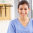 A caregiver looks happy as she looks forward to her career in home care!