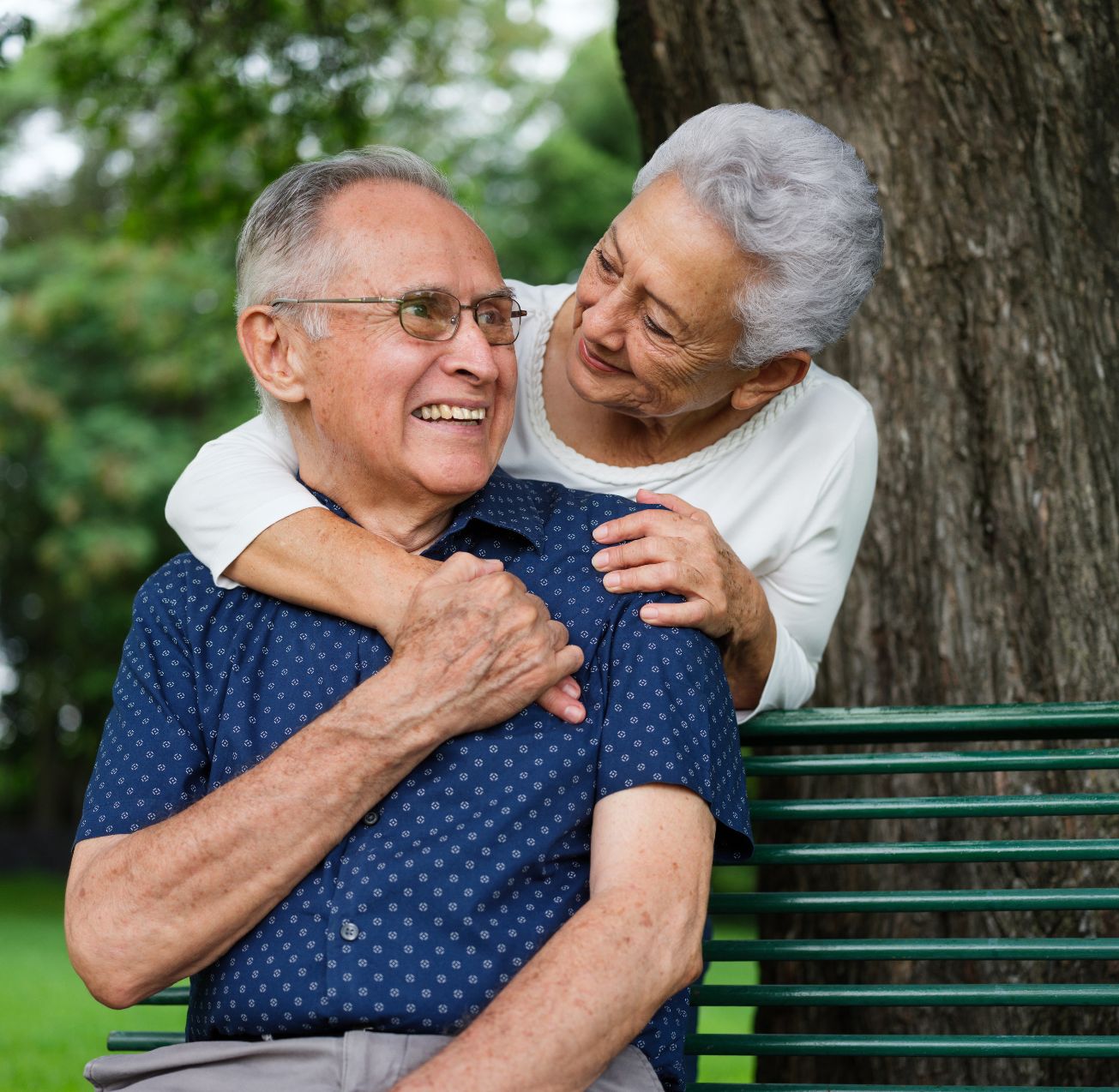 elderly couple receiving care