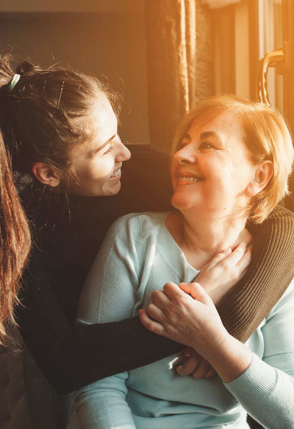 caregiver with content elderly
