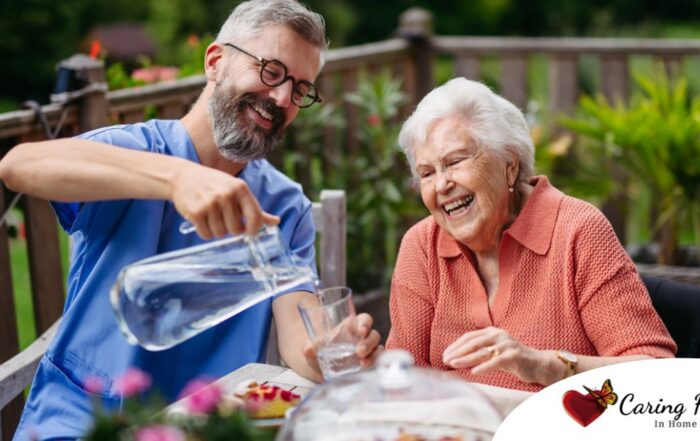 A caregiver provides Home Care for Seniors in the summer months.