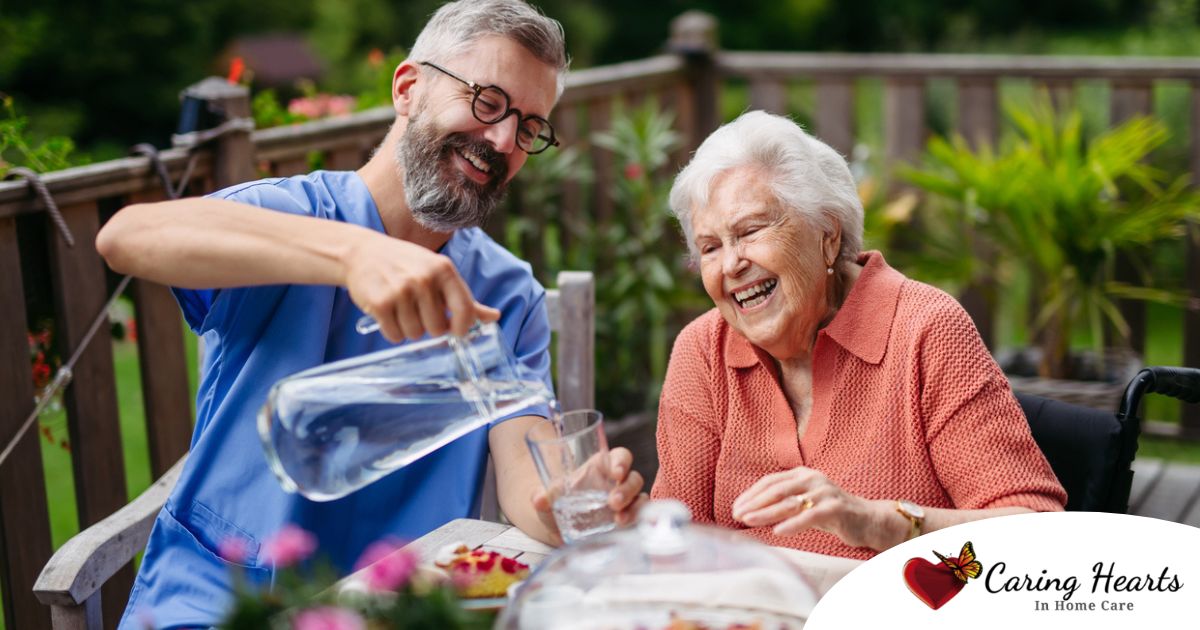 A caregiver provides Home Care for Seniors in the summer months.