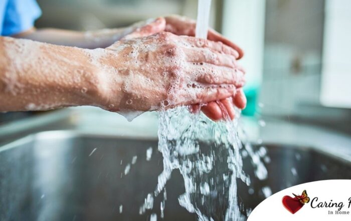 Observing hand hygiene as a part of caregiver wellness during flu season.
